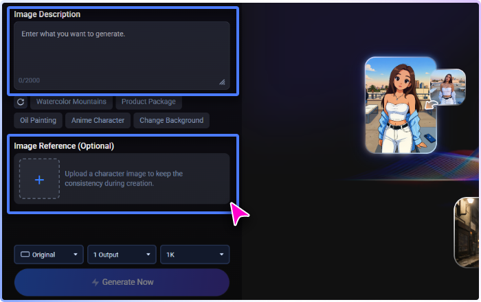 Passo 2 Envie a imagem e escreva o prompt